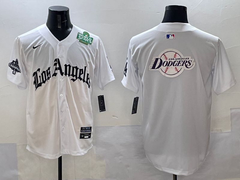 Men Los Angeles Dodgers Blank White Five generations Joint Name 2025 Nike MLB Jersey style 75->los angeles dodgers->MLB Jersey